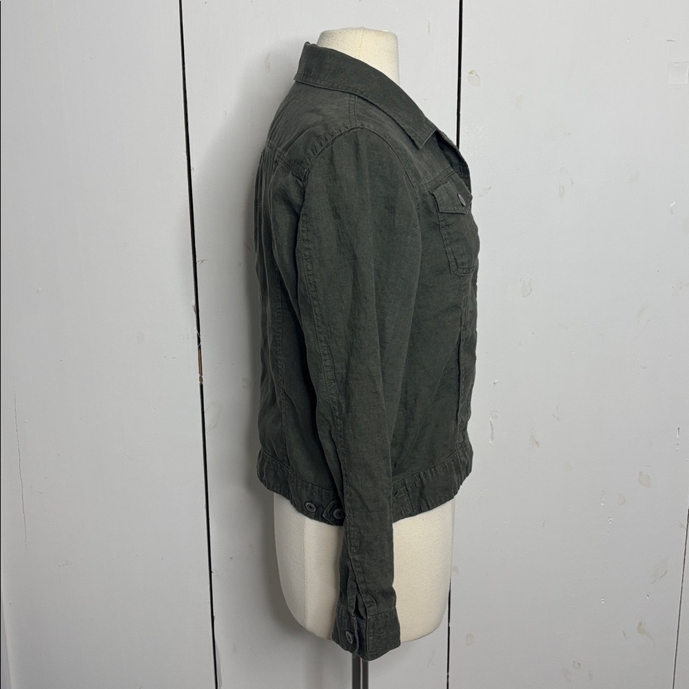 Jones & Co olive green linen jacket size medium - Picture 3 of 7